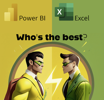 cette image illustre une publication comparative entre excel et power BI