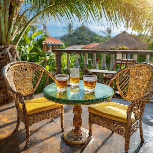 illustration pro d'une terrasse tropical