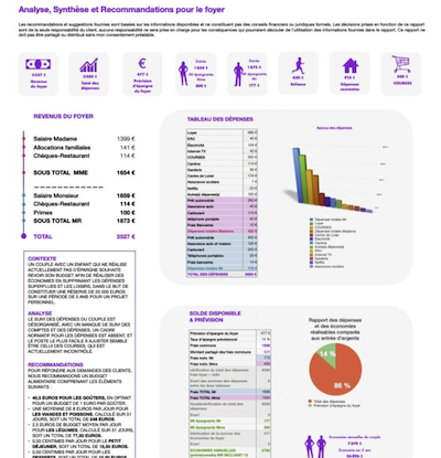 cette image illustre une analyse financière du budget d'un foyer