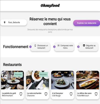 cette image illustre le site Oh my food
